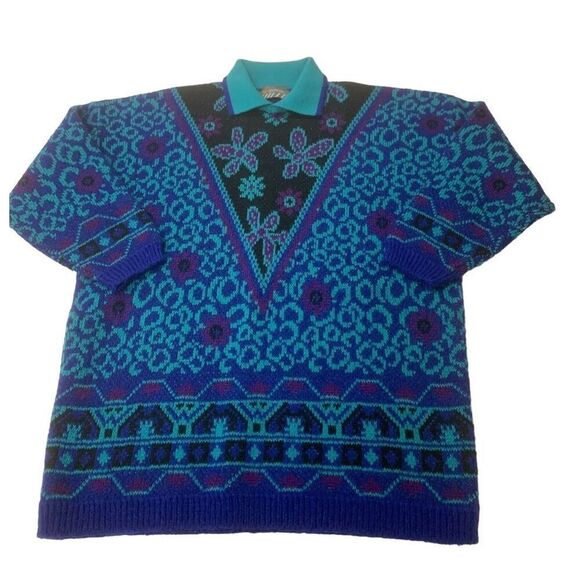 Vintage Multicolored Knit Sweater - Picture 1 of 8